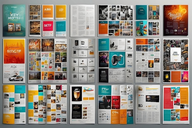 Mega collezione di manifesti Disegno del layout del manifesto Lettere Alfabeto Modello poster banner magazine mockup