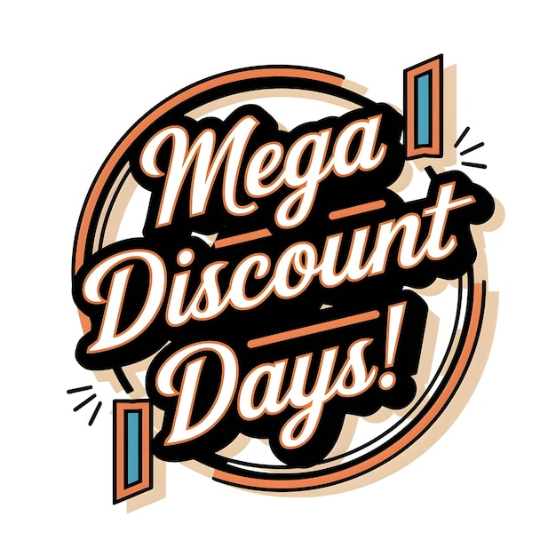 Mega Discount Days Marketing Banner promozionale Disegno di confine circolare Download