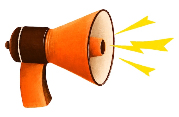 Megafono arancione png illustrazione di strumento di marketing sfondo trasparente