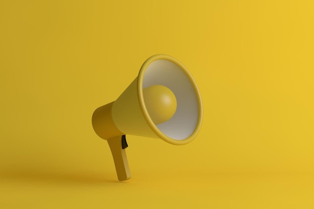 Megafono giallo 3D su cenni storici gialli