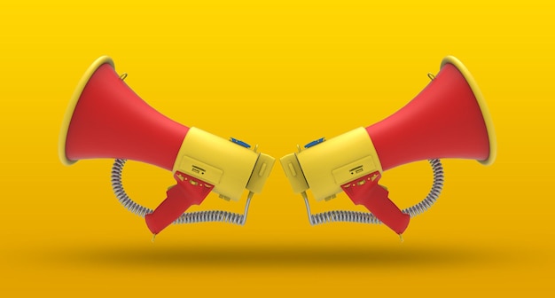 Megafono su sfondo giallo