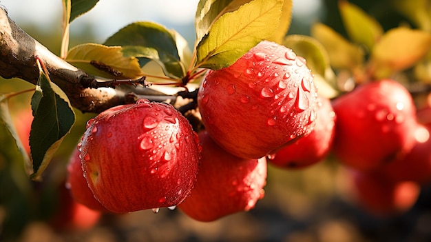 Mela biologica fresca un pasto di frutta sano coltivato in natura