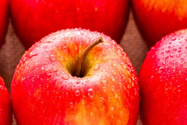 Mele rosse biologiche fresche dal mercato degli agricoltori locali.