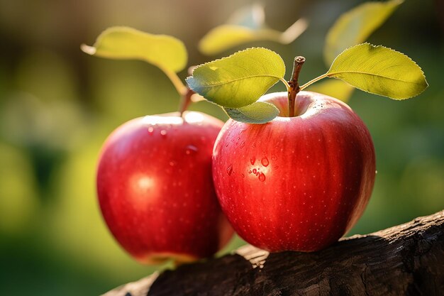 Mele rosse mature d'attaccatura