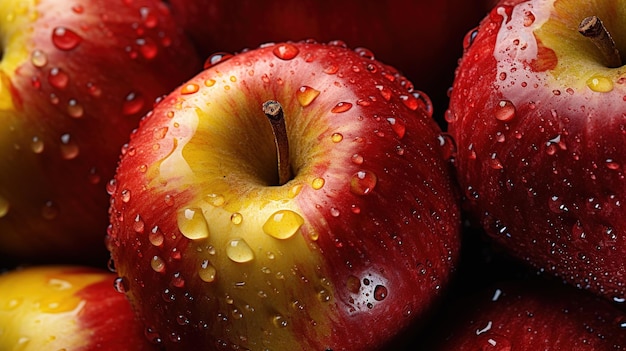 mele rosse mature e succose Sfondo sul desktop Fotografia di cibo in primo piano