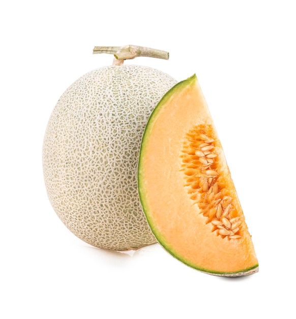 Melone Cantalupo isolato su whitebackground