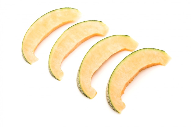 melone cantalupo su bianco