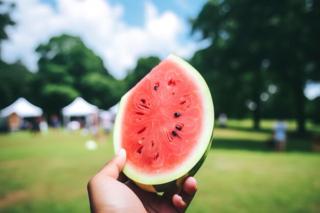 melone d'acqua sull'erba Generativo Ai