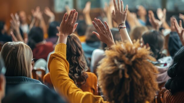 Membri del pubblico che partecipano a un sondaggio in diretta