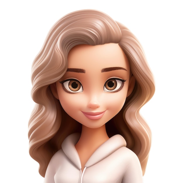 Memoji bella ragazza donna su sfondo bianco emoji