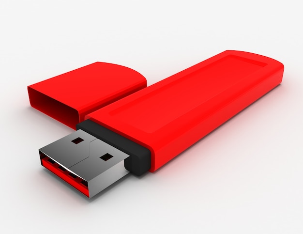 Memoria flash USB. concetto di dati 3D