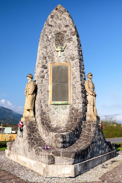 Memoriale della prima guerra mondiale nella città Liptovsky Hradok Slovacchia