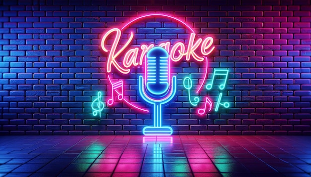 Memorie melodiche Karaoke Segno di parete al neon