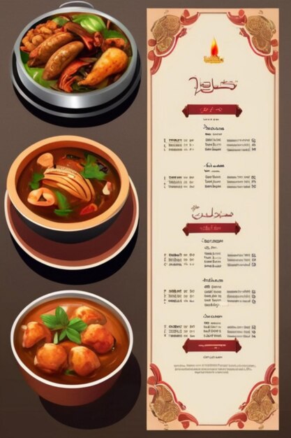 Menu alimentare speciale per il Ramadan Ifter menu card