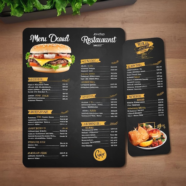 Menu design del ristorante