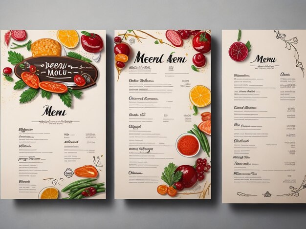 Menu di ristorante modello vettoriale con posate d'oro e caffè