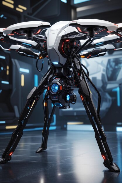 Meraviglia cibernetica che esplora il regno avanzato del drone informatico all'avanguardia