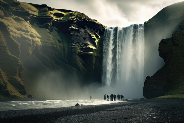 Meraviglia di Skogafoss della bellezza islandese