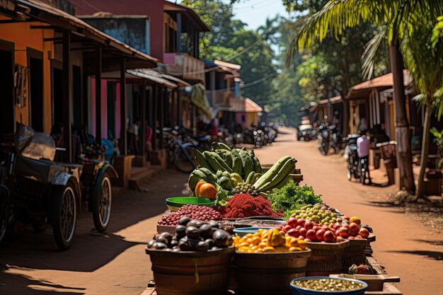 Mercato colorato del Seaser a Goa IA generativa