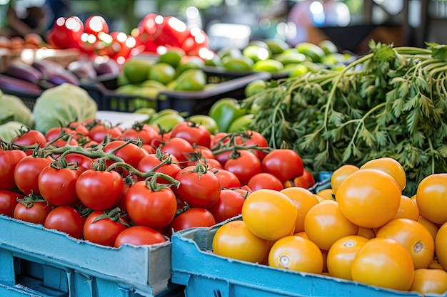 Mercato degli agricoltori in una giornata di sole