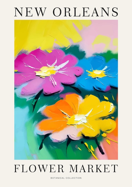 Mercato dei fiori Pittura Stampa artistica Poster eclettico floreale