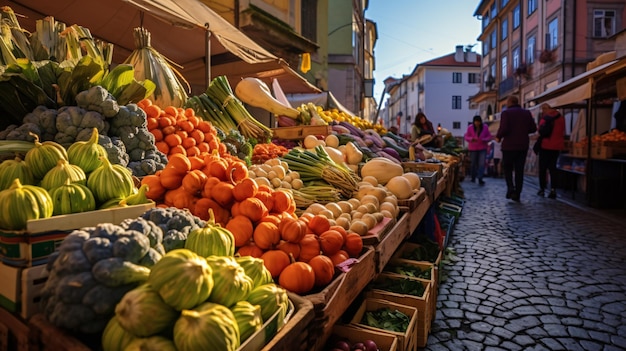 Mercato del bolhao di verdure