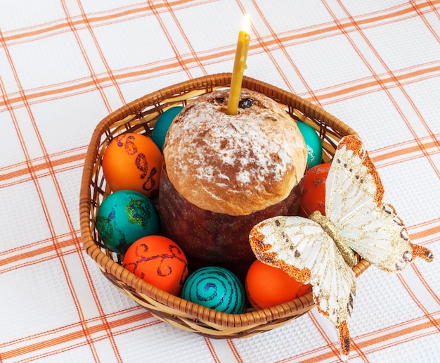 Merce nel carrello delle uova di Pasqua