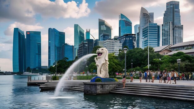 Merlion Park nella città di Singapore