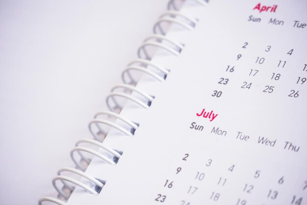 Mesi e date del calendario nuovo anno 2017