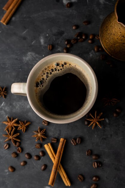 messa a fuoco selettiva, caffè Americano appena preparato