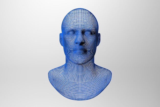 Messa di una faccia d'uomo in 3D