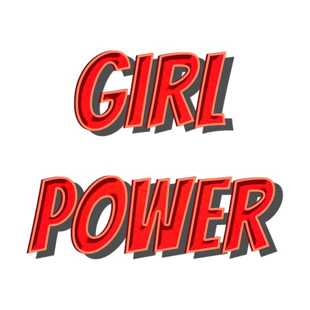 Messaggio di Girl Power in stile png retro