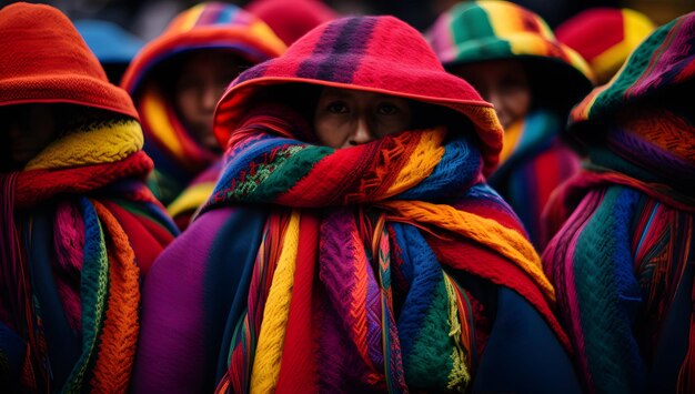 Messicani in costumi colorati in un vicolo Festival nazionale del mese dell'eredità ispanica