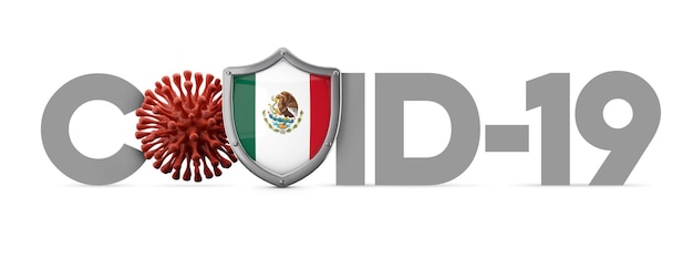 Messico covid coronavirus scudo protettivo d rendering