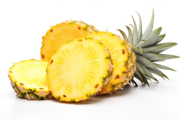 Metà di ananas su sfondo bianco su una superficie bianca o trasparente PNG sfondo trasparente