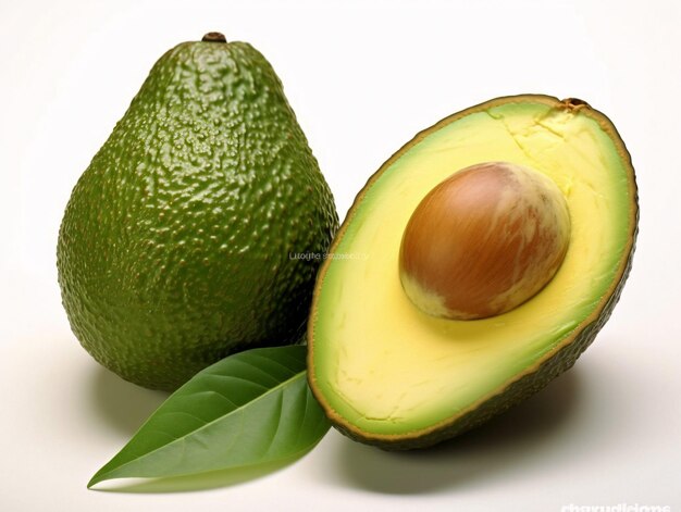 Metà fresche e mature dell'avocado isolate sull'alta qualità bianca del fondo Immagine Stock Generato da AI