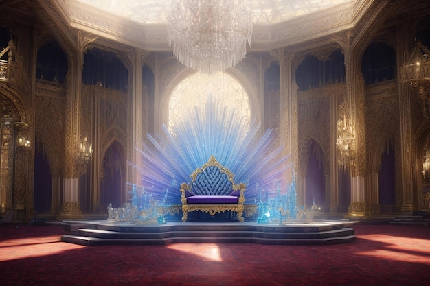 Metaverse Crystal Palace Sala del Trono Fantasy Royalty