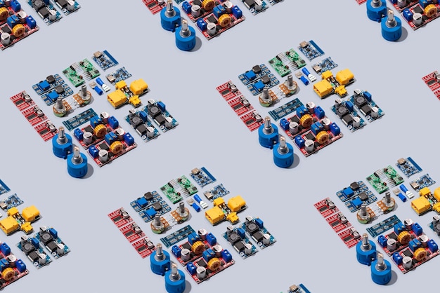 Microcontrollers boards sensors leds and modules for learning the basics of electronics
