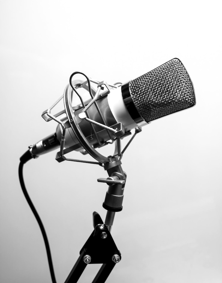 Foto microfono di studio di registrazione