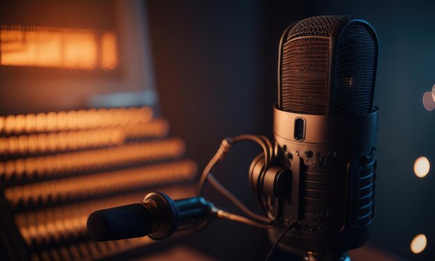 Microfono in studio di registrazione musicale