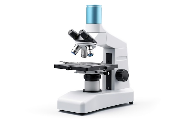 Microscopio isolato su sfondo bianco illustrazione 3d