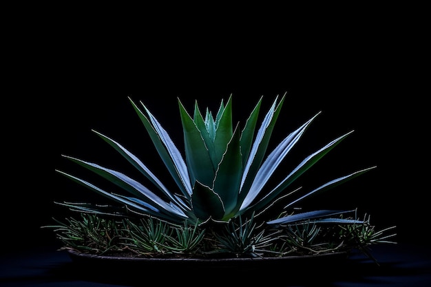 Midnight Agave Tequila sullo sfondo nero