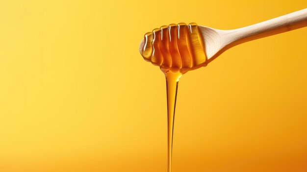 Miele che gocciola da un cucchiaio