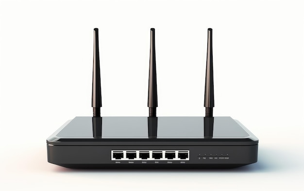 Migliora la tua connettività con un router Wi-Fi che orchestra più antenne in colore nero