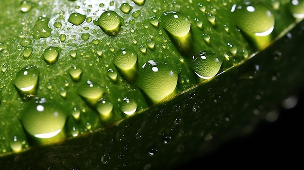 migliorando i dettagli delle foglie con gocce d'acqua carta da parati HD 8K Immagine fotografica