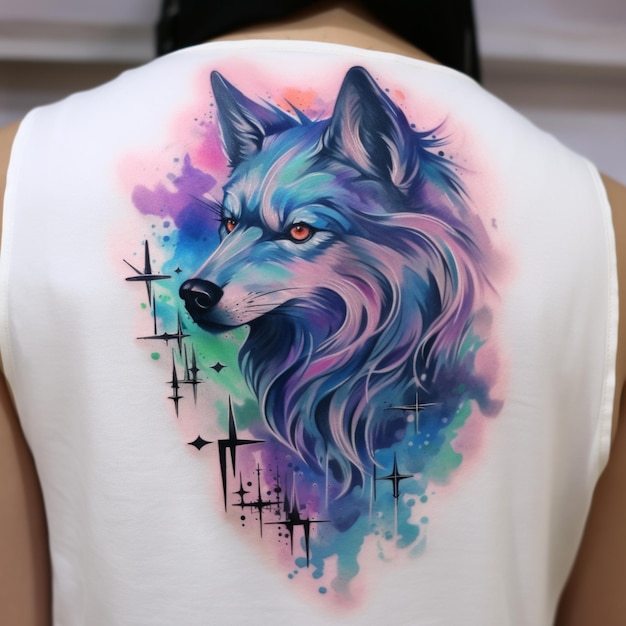 Migliori idee di design di tatuaggi di lupi immagine ululante arte generata dall'IA
