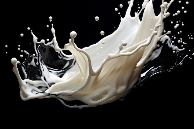 Milk and Dark Splash Abstract IA generativa