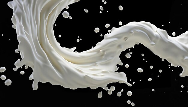 Milk Tornado wave Whimsical Creamy Swirls in 3D Delight