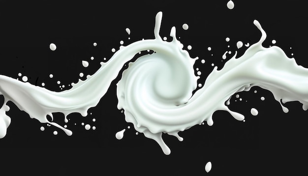 Milk Tornado wave Whimsical Creamy Swirls in 3D Delight