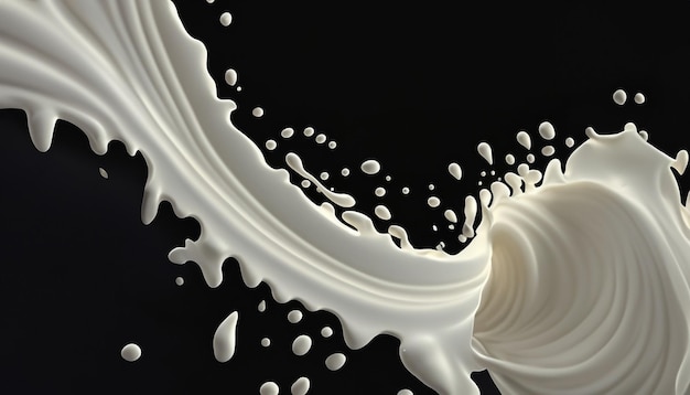 Milk Tornado wave Whimsical Creamy Swirls in 3D Delight